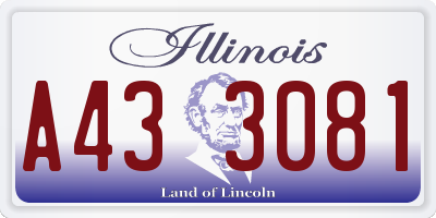 IL license plate A433081