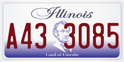 IL license plate A433085