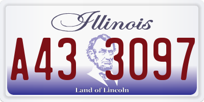 IL license plate A433097