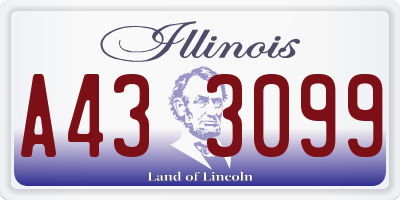 IL license plate A433099