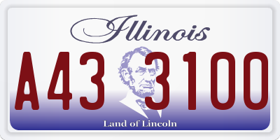 IL license plate A433100