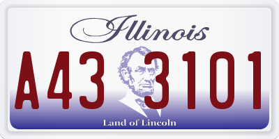 IL license plate A433101