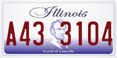 IL license plate A433104