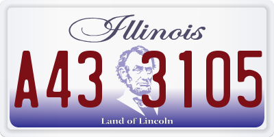 IL license plate A433105