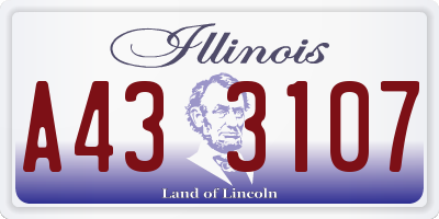 IL license plate A433107