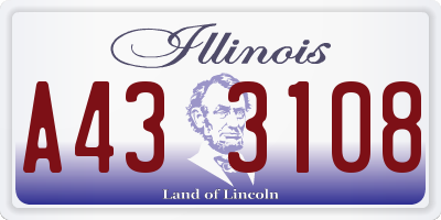 IL license plate A433108