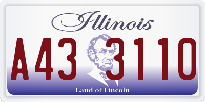 IL license plate A433110