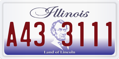 IL license plate A433111
