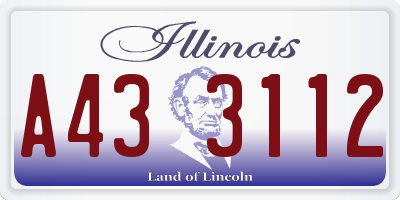 IL license plate A433112