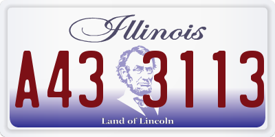 IL license plate A433113