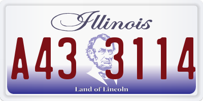 IL license plate A433114