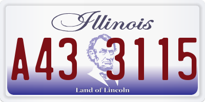 IL license plate A433115