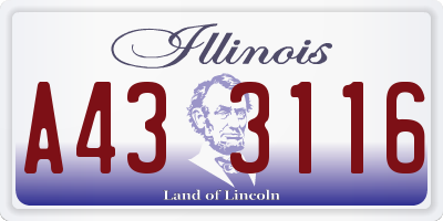 IL license plate A433116