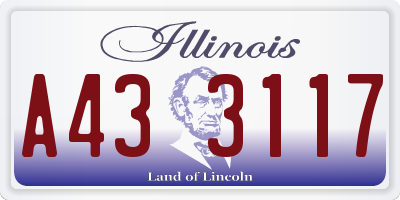 IL license plate A433117