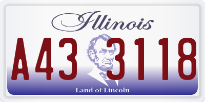 IL license plate A433118