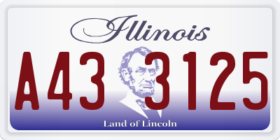 IL license plate A433125