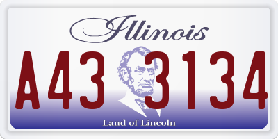 IL license plate A433134