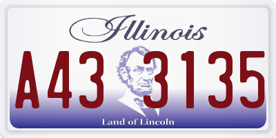IL license plate A433135