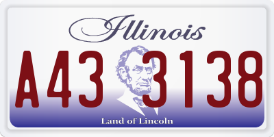 IL license plate A433138