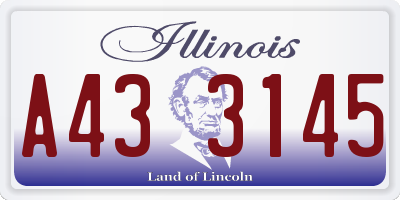 IL license plate A433145
