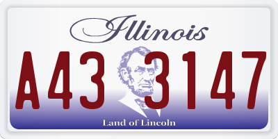 IL license plate A433147