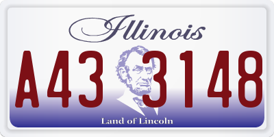 IL license plate A433148