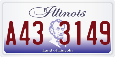 IL license plate A433149