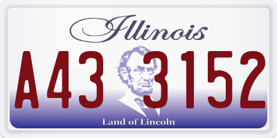 IL license plate A433152