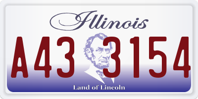 IL license plate A433154
