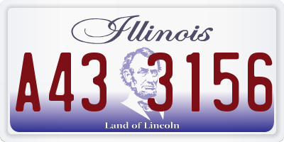 IL license plate A433156