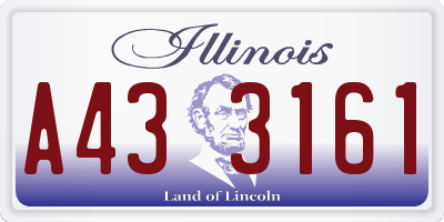IL license plate A433161