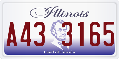 IL license plate A433165