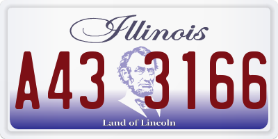 IL license plate A433166