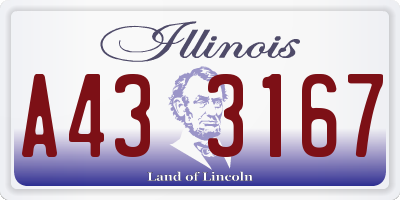 IL license plate A433167
