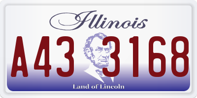 IL license plate A433168