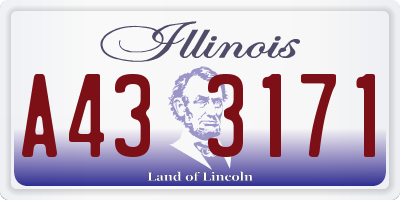 IL license plate A433171