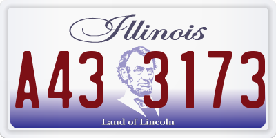 IL license plate A433173
