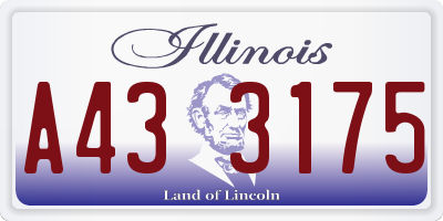 IL license plate A433175