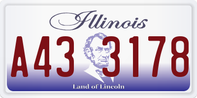 IL license plate A433178