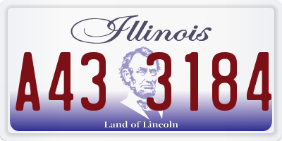 IL license plate A433184