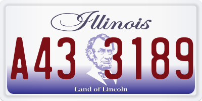 IL license plate A433189