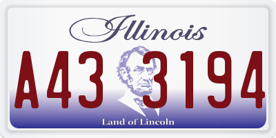 IL license plate A433194