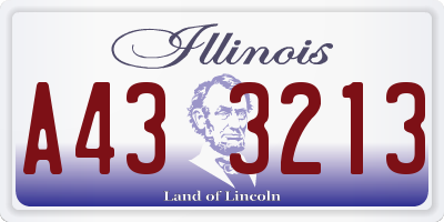 IL license plate A433213