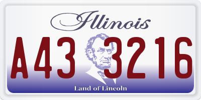 IL license plate A433216