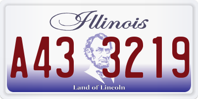 IL license plate A433219