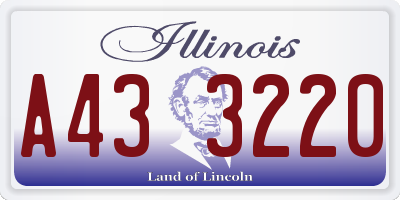 IL license plate A433220