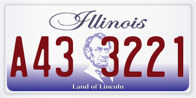 IL license plate A433221
