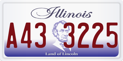 IL license plate A433225