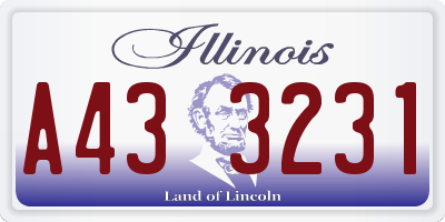 IL license plate A433231
