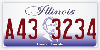 IL license plate A433234